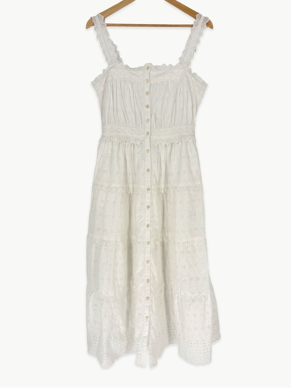 Gap × DÔEN Eyelet Midi Dress Size Small White Cottagecore Prairie Romantic NWT - Picture 7 of 15